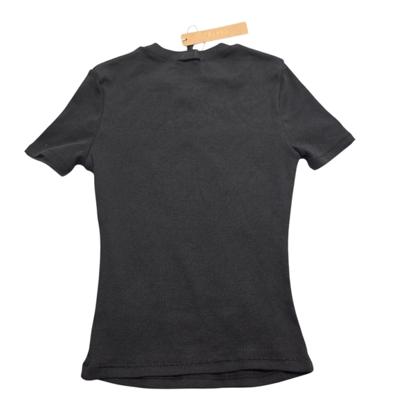 SKIMS Cotton Rib TShirt Top Shirt Black Soot XXSmall NWT - Picture 2 of 4